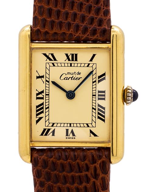 cartier tank vermeil|vintage cartier tank vermeil watch.